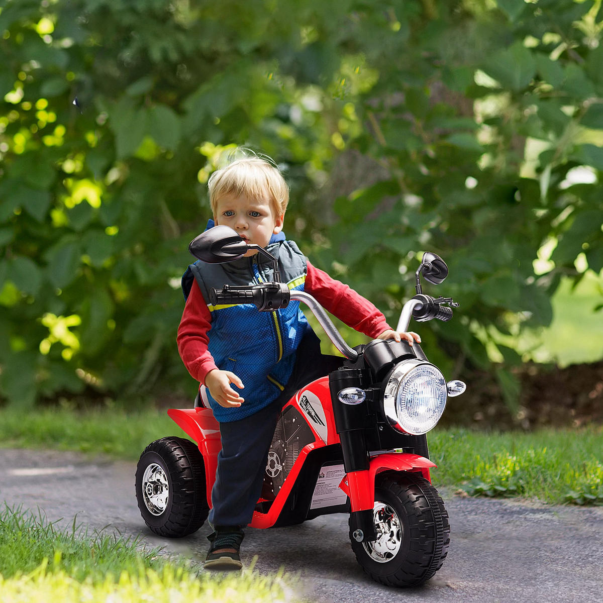 ELEKTRO-MOTORRAD DE-12997 3 Räder Rot/Schwarz - Rot, Kunststoff (72/57/56cm) - ComfortXL