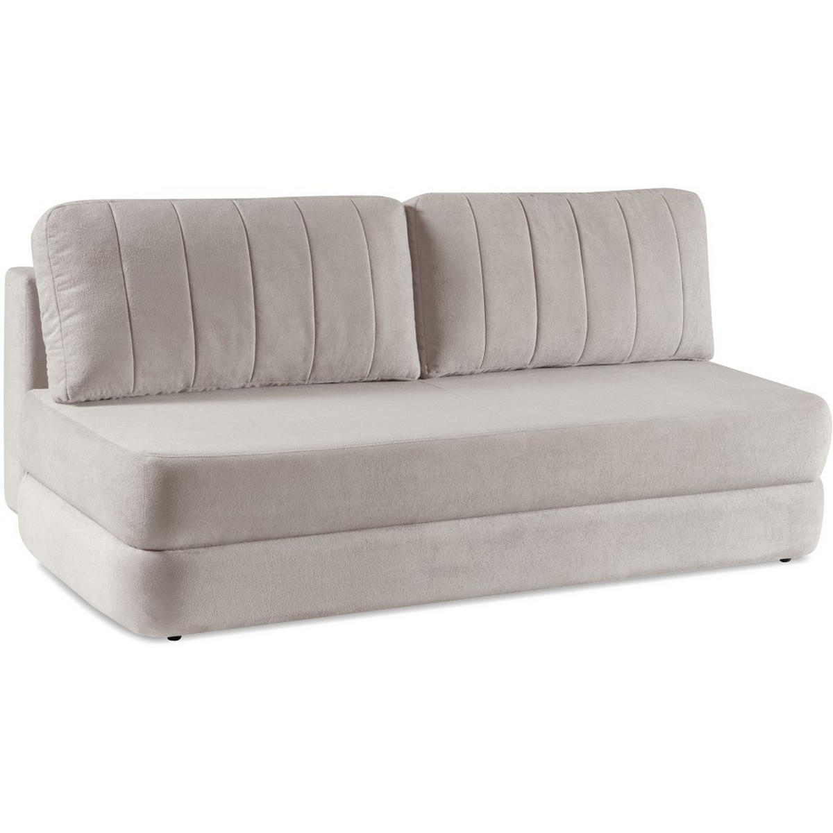 SCHLAFSOFA 3-Sitzer Orin mit Schlaffunktion, Beige - Beige/Schwarz, Textil (211/93/103cm) - Beautysofa