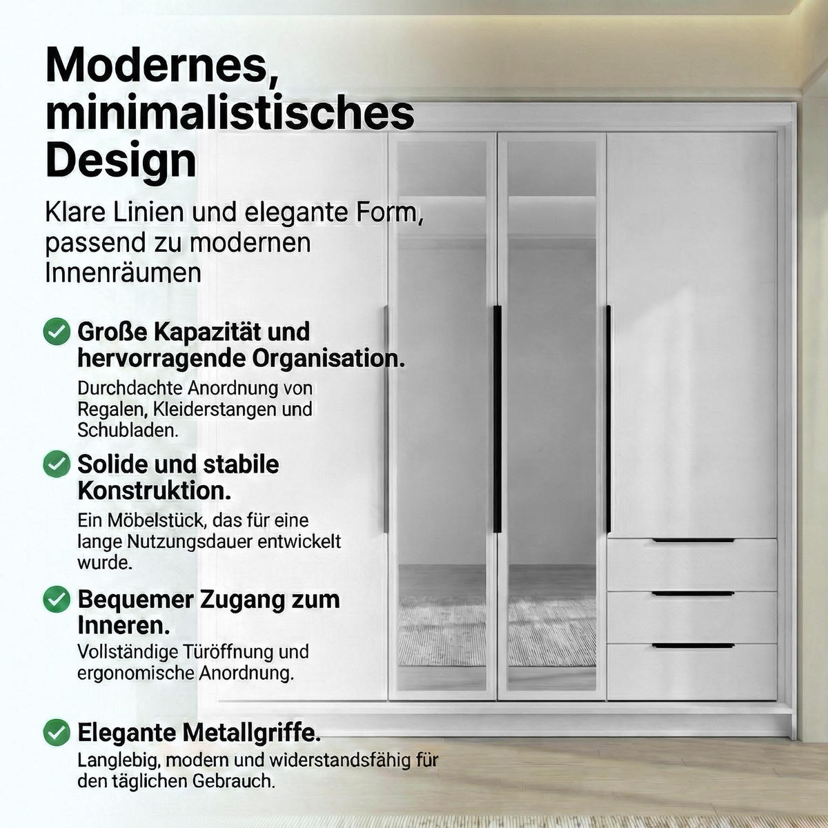 DREHTÜRENSCHRANK VIVO 200 cm Farbe: Sonoma | Weiß | Weiß - Braun/Weiß, Holzwerkstoff/Metall (200/215/59.5cm) - A&J MöbelLand