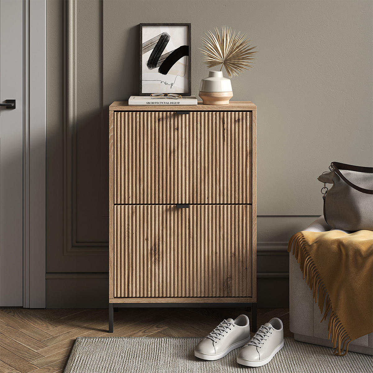 BOTNÍK NA BOTY Eliza Dub Viking - barva dubu, kompozitní dřevo (60/92/24cm) - Vicco