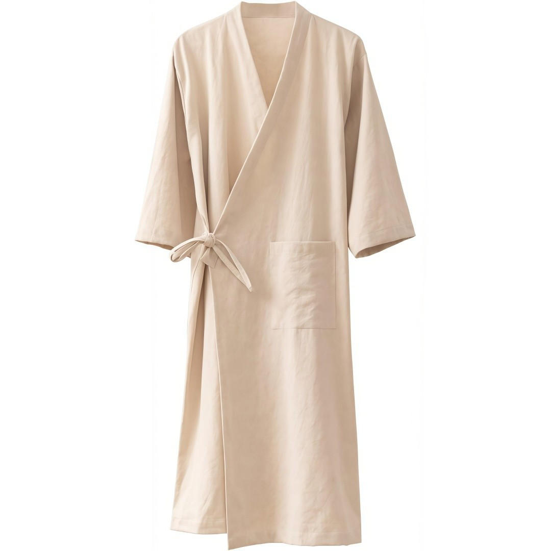 BADEMANTEL Baumwolle Leinen, Kimono Stil, Unisex, Weiß, XL - Weiß, Textil (XLnull) - Weltevree