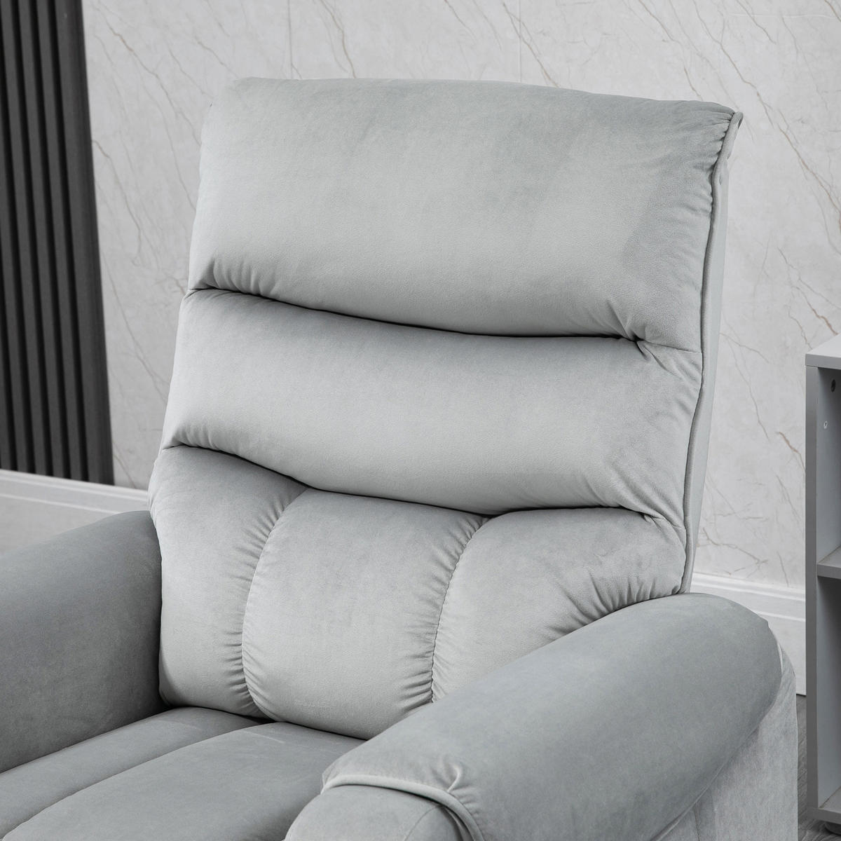 SESSEL mit Aufstehhilfe, Hellgrau - Hellgrau, Kunststoff (97/103/79cm) - HOMCOM