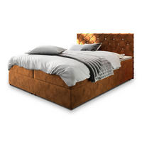 POSTEL BOXSPRING RIVA 160x200 cm, s matrací a úložným prostorem, měděná - měděná, kompozitní dřevo/textil (160/200cm) - MASSENO