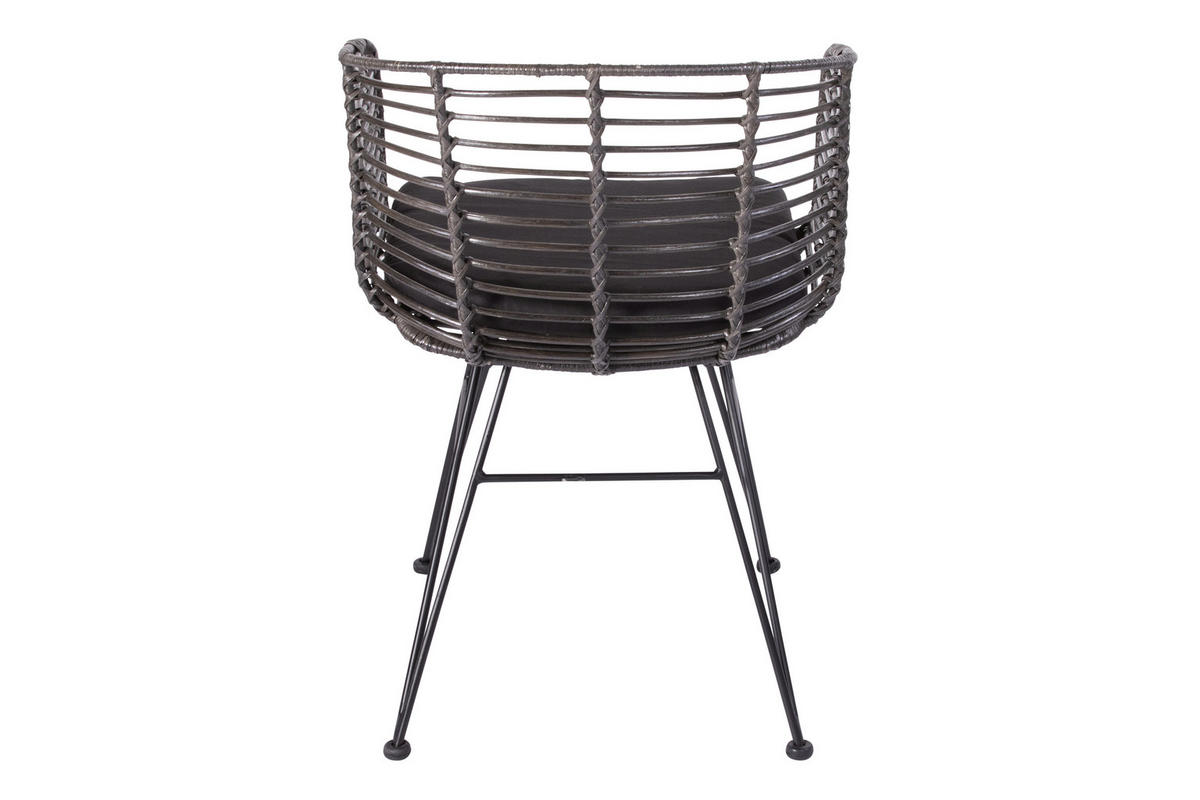 ESSZIMMERSTUHL NAIROBI - Anthrazit/Schwarz, Naturmaterialien/Metall (45/77/45cm) - SAM