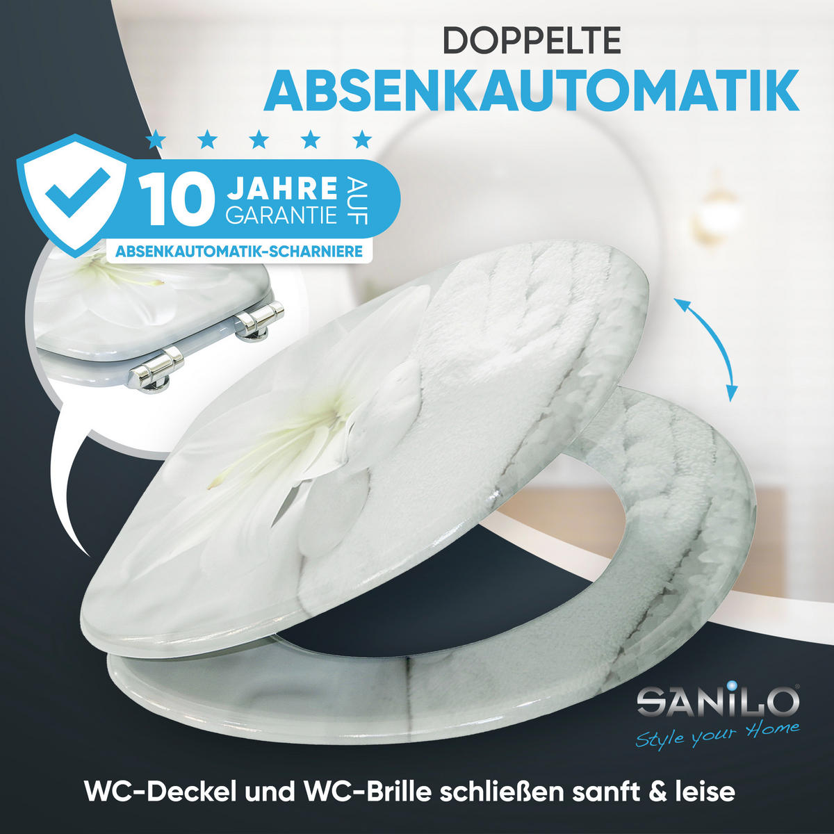 WC-SITZ mit Absenkautomatik Good Feeling - Weiß, Holzwerkstoff (38/6/47cm) - Sanilo