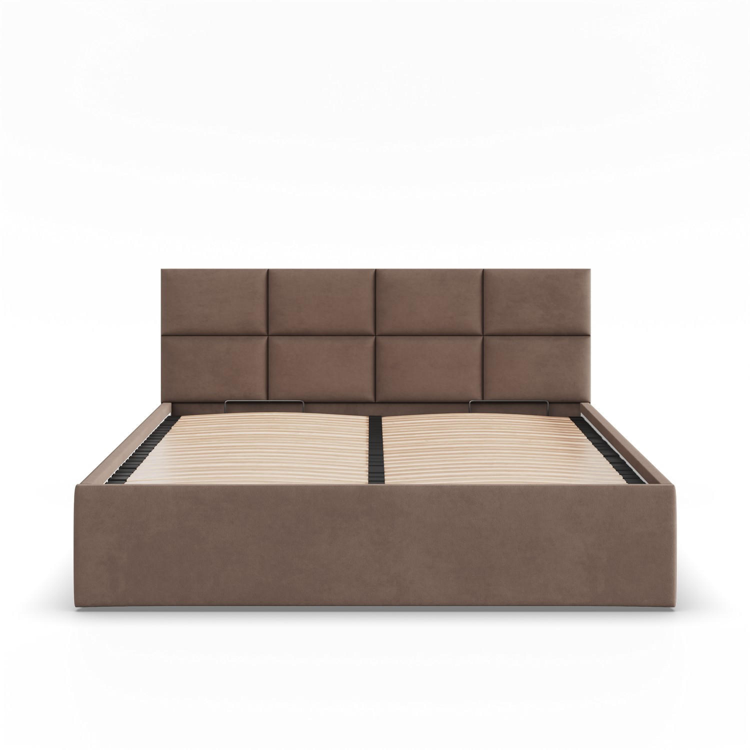 POLSTERBETT MIT KOPFTEIL 160x200 mit Bettkasten BORGO, Braun - Braun, Textil (160/200cm) - Mebligo