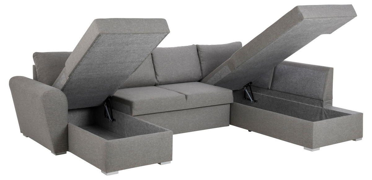 SCHLAFSOFA hellgrau - Grau, Holzwerkstoff (296/85/202cm) - ebuy24