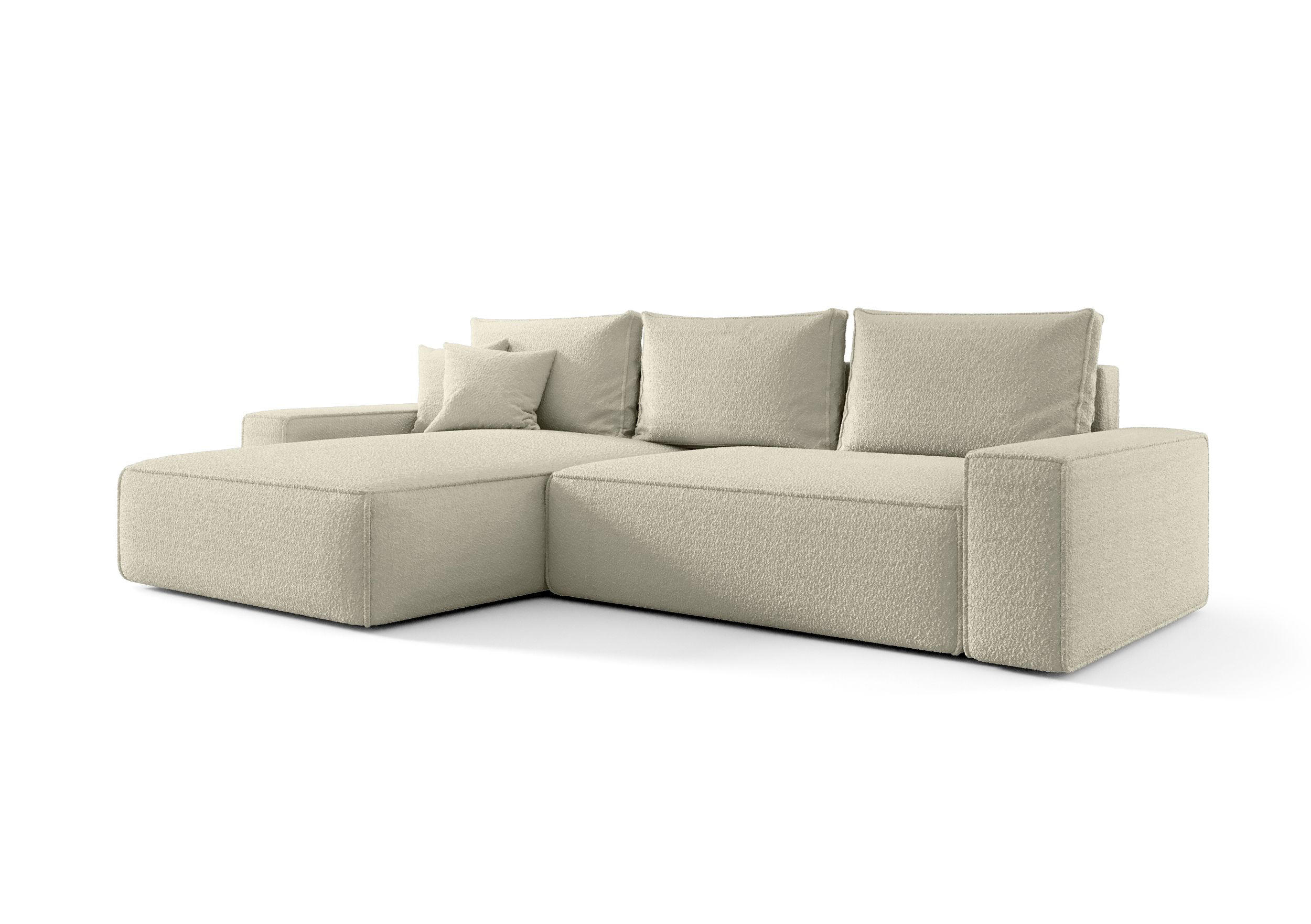 ECKSOFA MONA mit Schlaffunktion QUELLE 03 Links - Beige, Textil (280/185cm) - Bedante