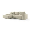 ECKSOFA MONA mit Schlaffunktion QUELLE 03 Links - Creme, Textil (280/185cm) - Bedante