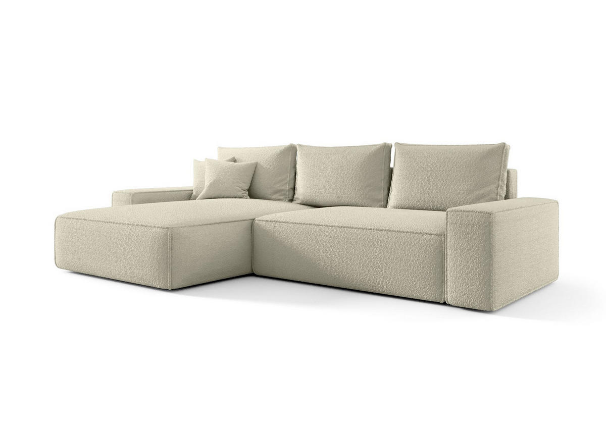 ECKSOFA MONA mit Schlaffunktion QUELLE 03 Links - Beige, Textil (175/280cm) - Bedante