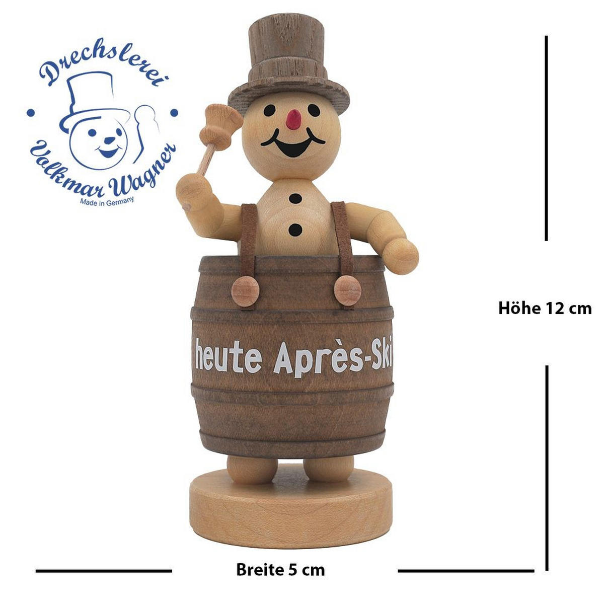 HOLZFIGUR Schneemann Apres Ski 12 cm - Multicolor, Holz (5/12/0.1cm)