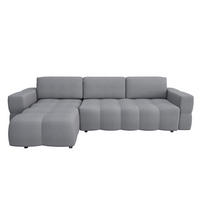ECKSOFA LINKS Rastergewebe Betongrau 286cm - Grau, Textil (169/286cm) - Sia Home
