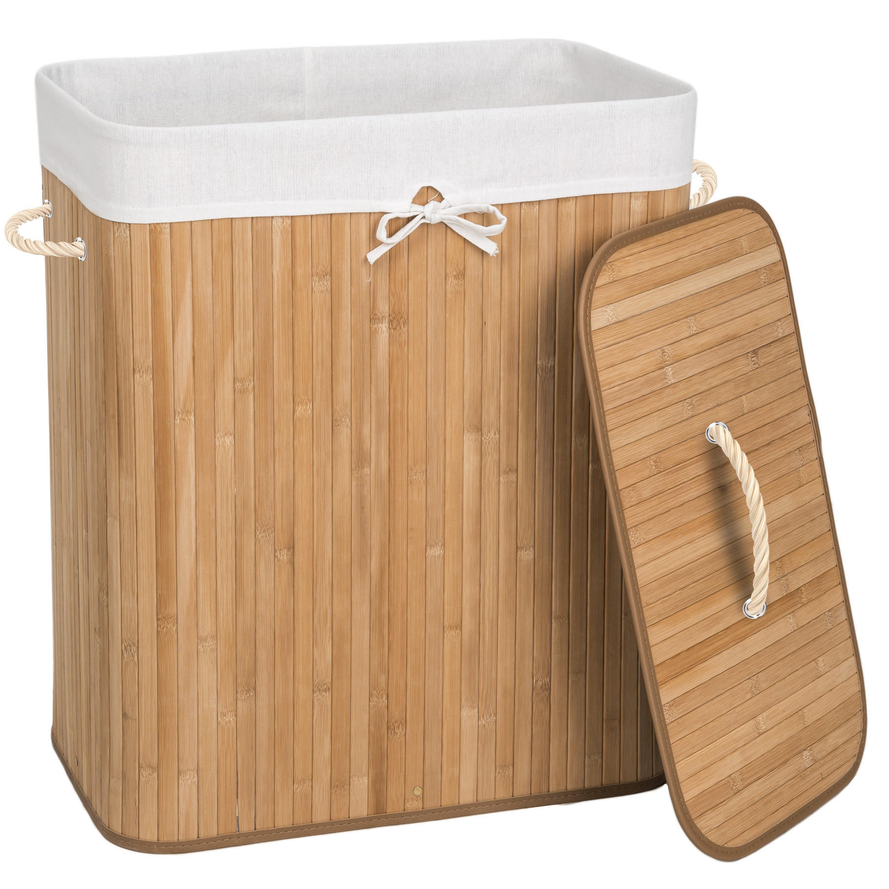 WÄSCHEKORB, 53 x 33,5 x 63 cm,beige - Beige, Textil (33.5/63/53cm) - tectake