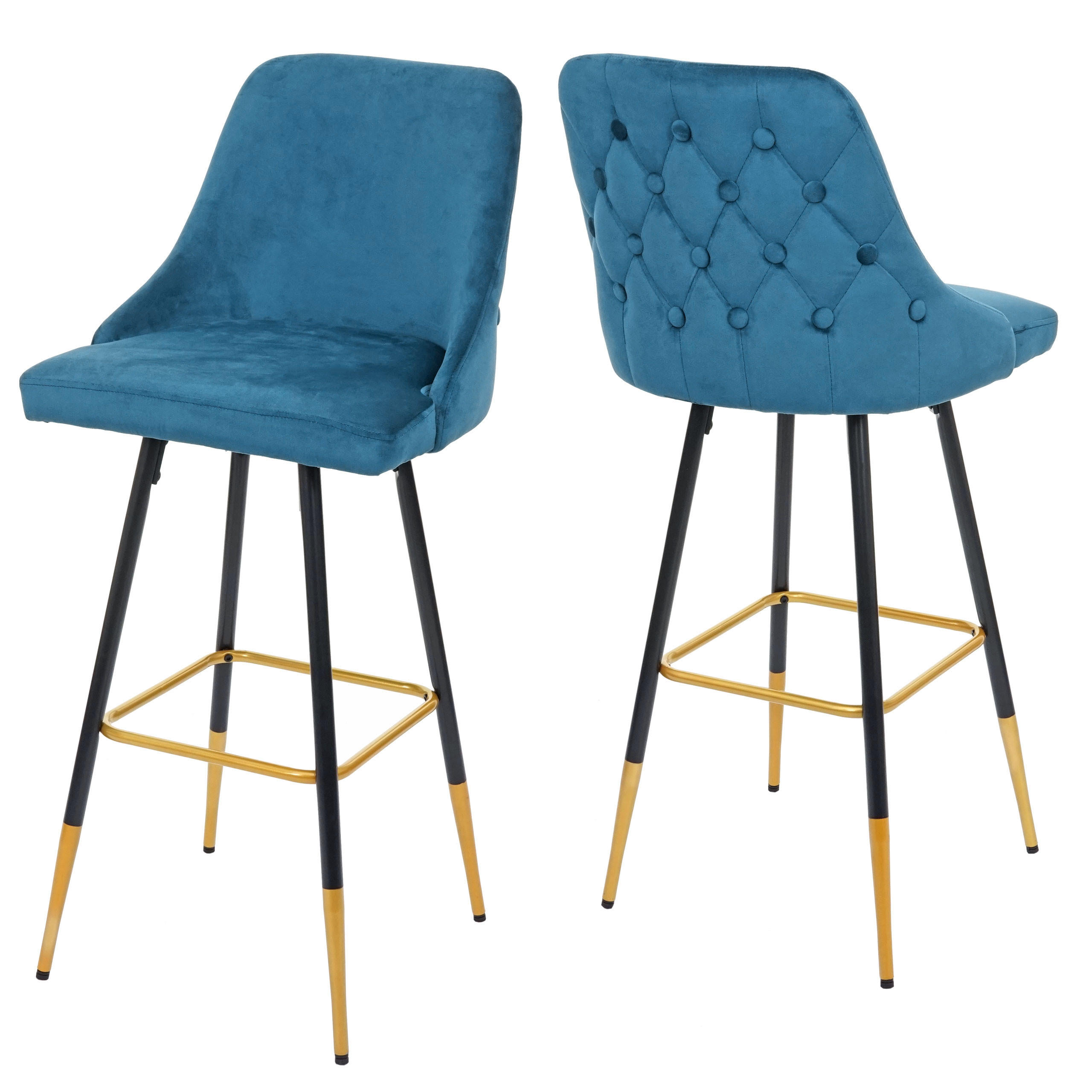 BARHOCKER Petrol 2er-Set - Petrol, Textil (50/47/110cm) - MCW