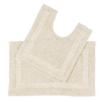 BADGARNITUR 2-teilig, Badematte & WC-Vorleger, wendbar - Creme, Textil (50/80cm) - Homescapes
