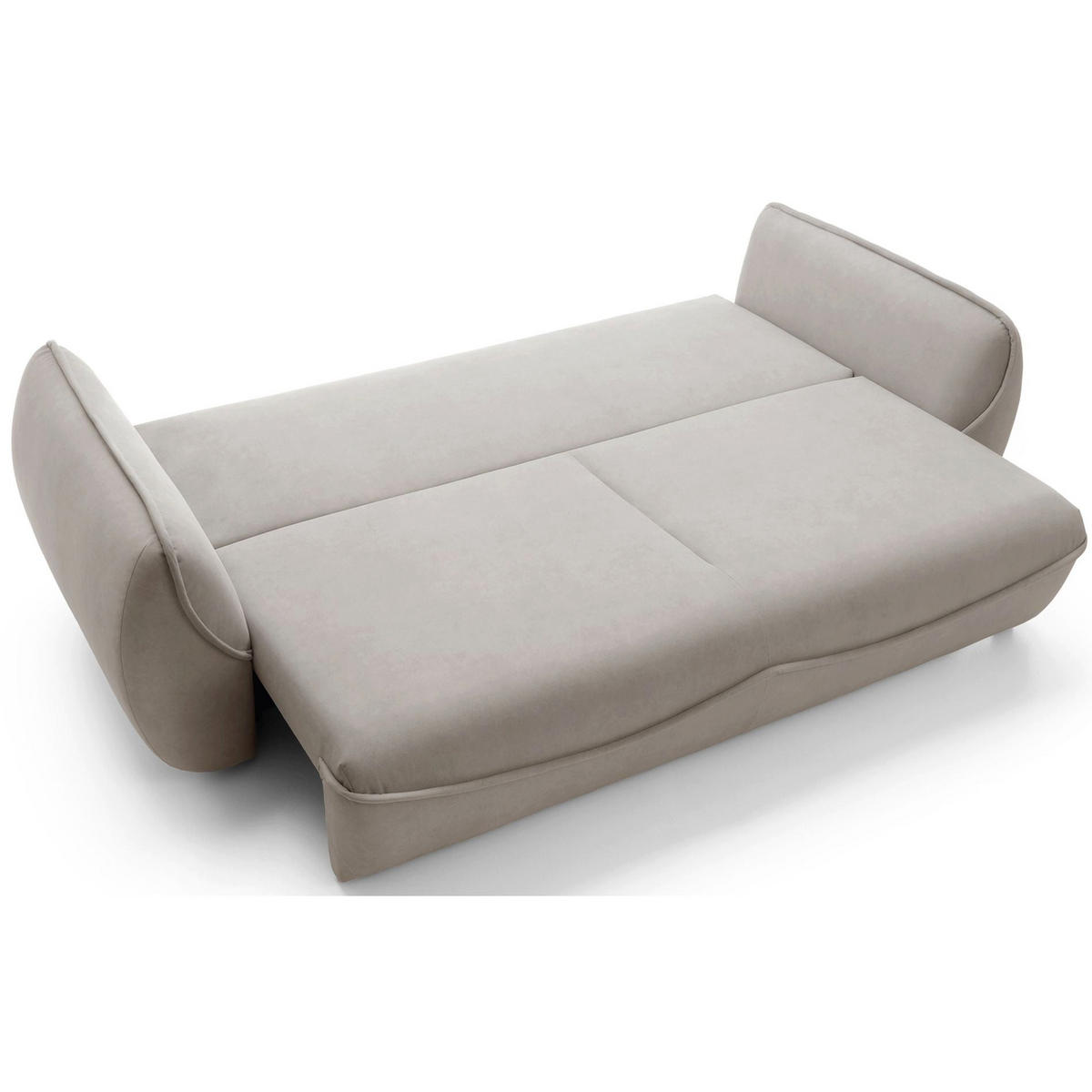 3-SITZER SOFA Cutie Beige Easy-Clean-Velours - Beige/Schwarz, Textil (257/90/114cm) - Selsey