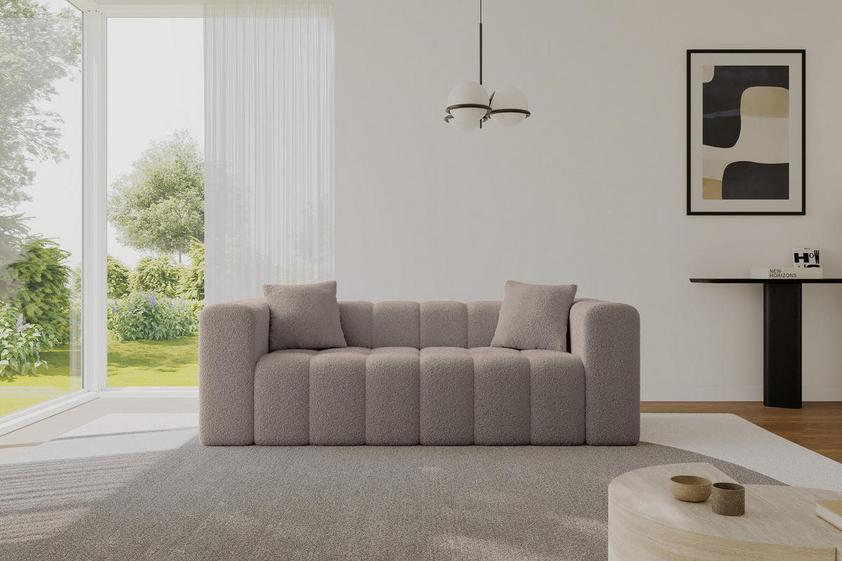 POHOVKA 2-MÍSTNÁ DONY-2 232x90x71 cm Hnědá Buklé - černá/hnědá, kompozitní dřevo/textil (232/71/90cm) - ALTDECOR