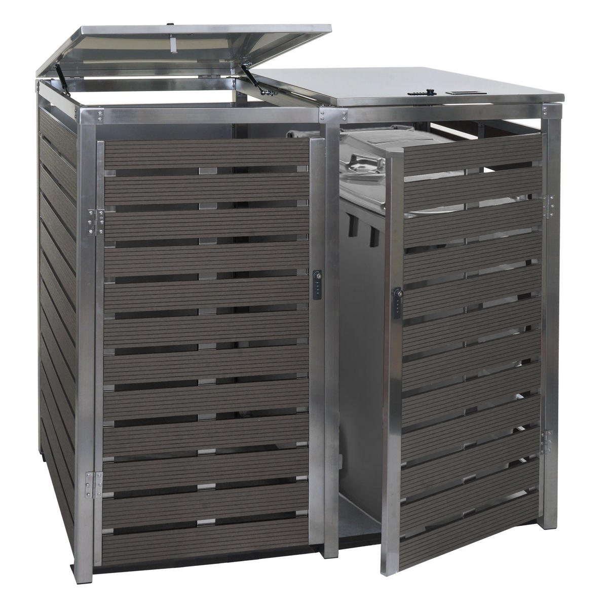 XL MÜLLTONNENVERKLEIDUNG 2ER/4ER Anthrazit - Anthrazit, Metall (144/117/102cm) - MCW