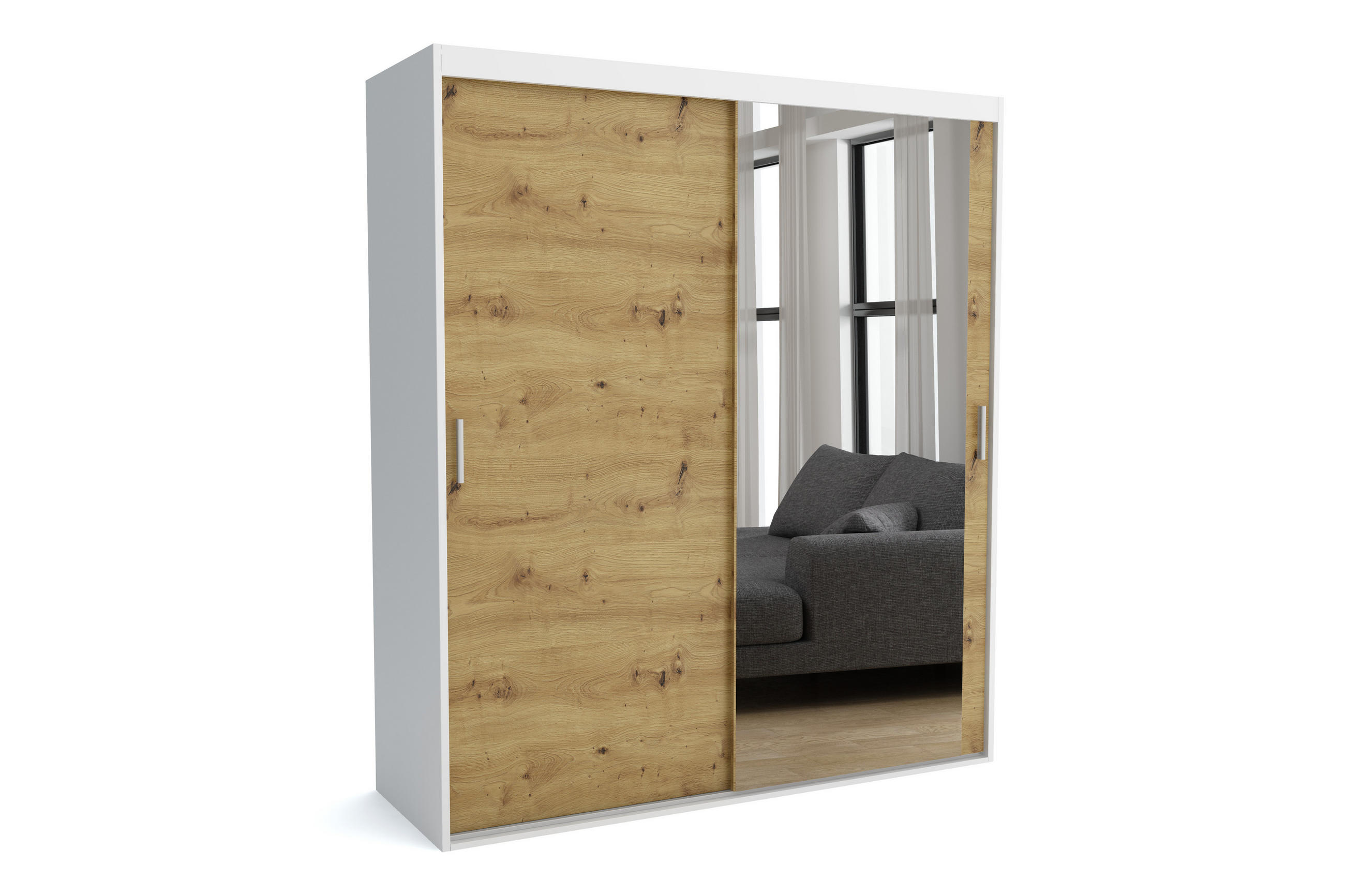 KLEIDERSCHRANK MAT C Braun 200x60x205 cm - Braun, Holzwerkstoff (200/205/60cm) - FURNLUX