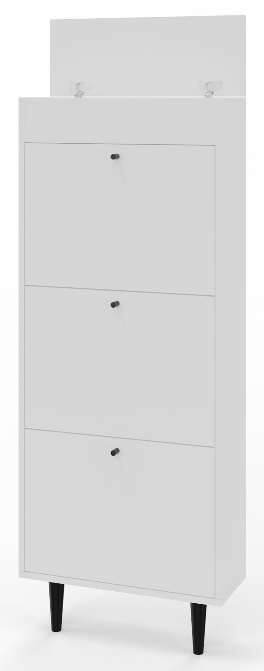 SCHUHSCHRANK Dotti 531 Weiß 55/21/141 cm Wandmontage - Weiß, Holzwerkstoff (55/141/21cm) - Matkam Möbel