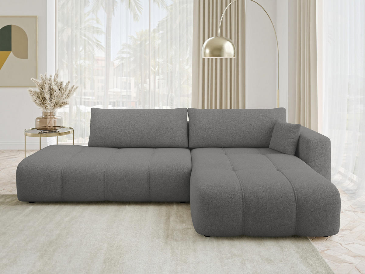 ECKSOFA Furyn O, Seite: Rechts - Greige/Schwarz, Holzwerkstoff/Kunststoff (262/145cm) - MIRJAN24