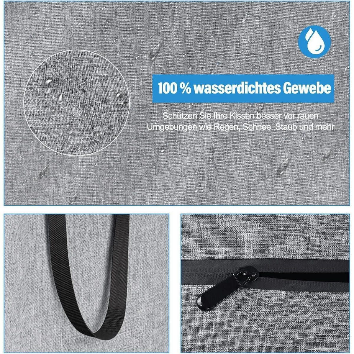 AUFLAGENTASCHE 130 x 40 x 55 cm Wasserdicht Schwerlast Oxford Grau - Grau, Textil (20/4/25cm)