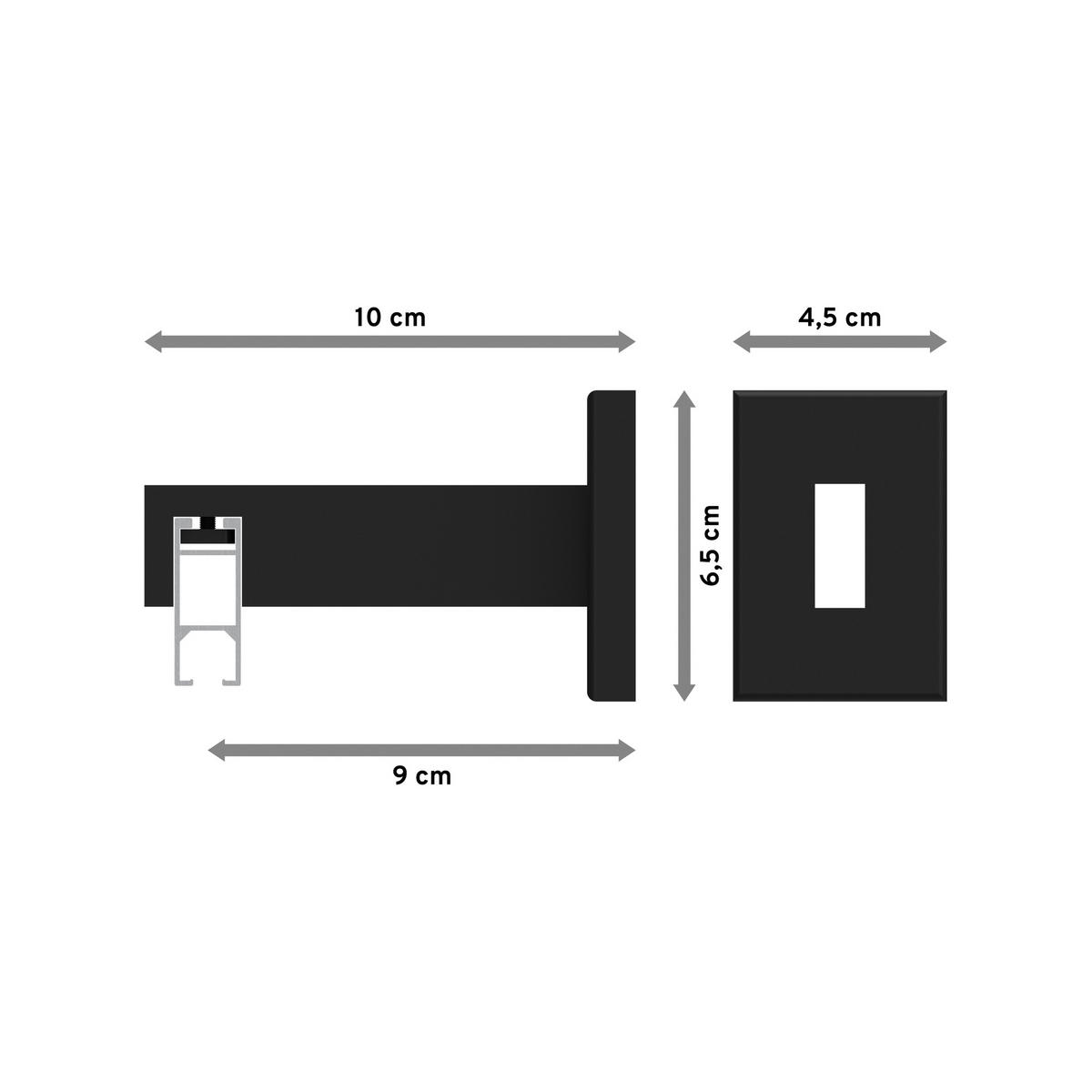INNENLAUF-GARDINENSTANGEN-SET Smartline Paxo 200 cm, 1-läufig, 14x35 mm Schwarz - Schwarz, Metall (200cm) - INTERDECO