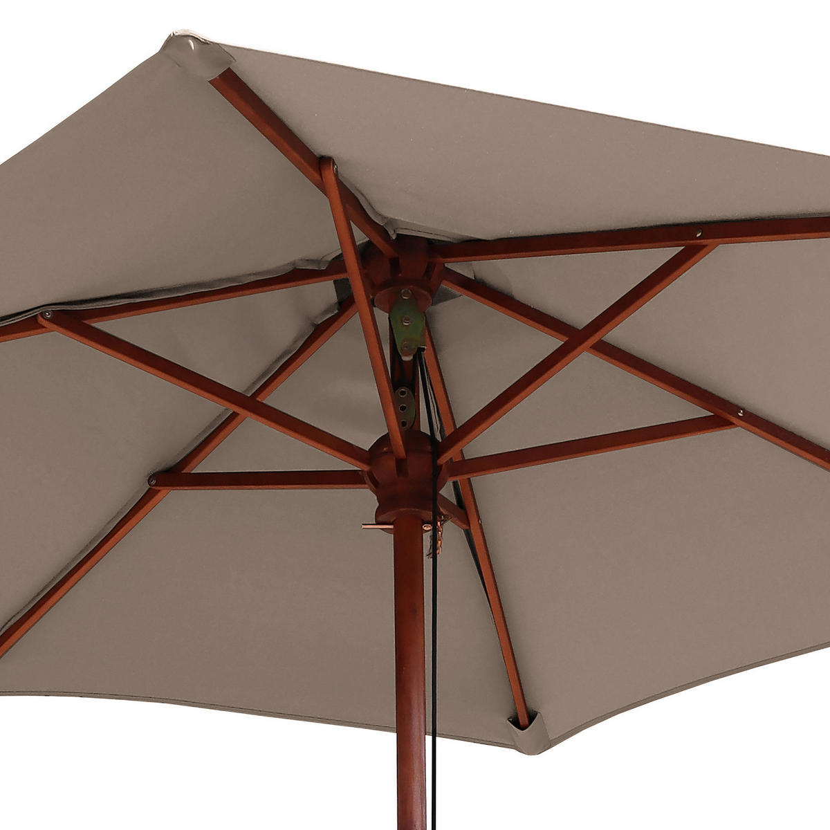 SONNENSCHIRM - Grau - Taupe, Holz/Textil (200/200cm) - home24
