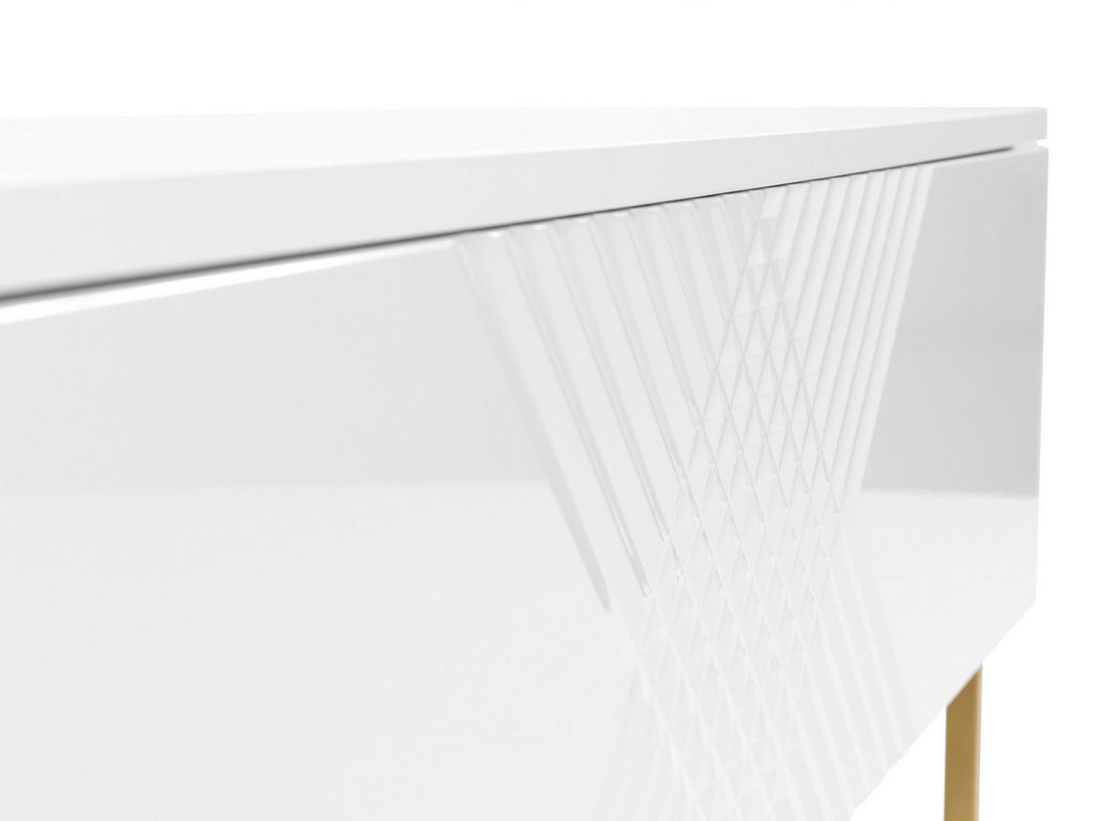 NACHTTISCH Exito 50 - Goldfarben/Weiß, Holzwerkstoff/Metall (50/46/35cm) - MIRJAN24