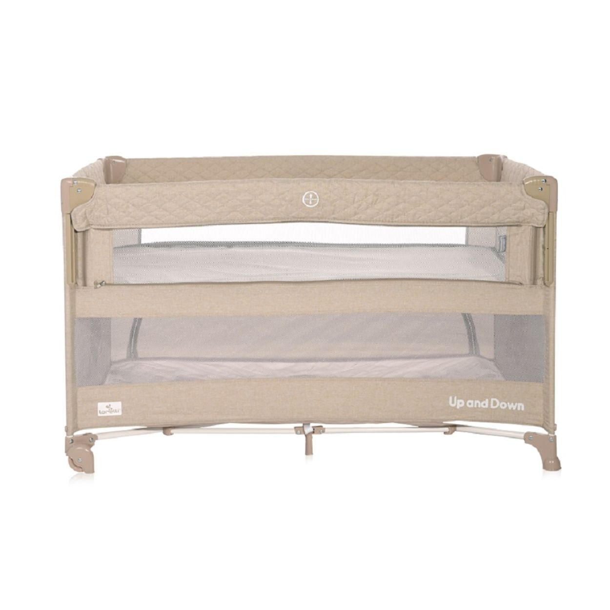 REISEBETT Up´n Down Braun Öffnung, 2 Ebenen, Tragetasche, mit Rädern - Beige, Kunststoff (65/125cm) - Lorelli