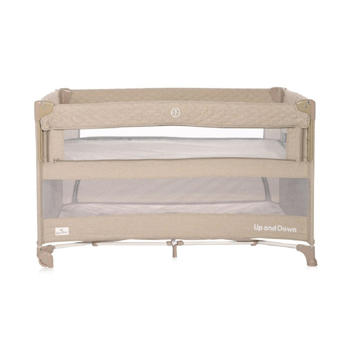 REISEBETT Up´n Down Braun Öffnung, 2 Ebenen, Tragetasche, mit Rädern - Beige, Kunststoff (65/125cm) - Lorelli