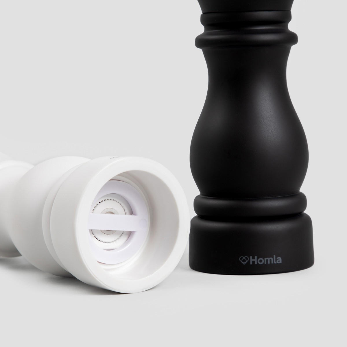 GEWÜRZMÜHLE Evron schwarz und weiß 16 cm 2er-Set - Schwarz, Kunststoff (8/16/8cm) - Homla