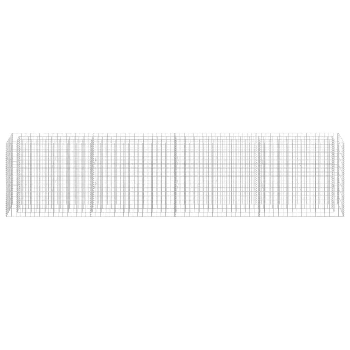 GABIONEN-HOCHBEET Verzinkter Stahl 360×30×90 cm - Silberfarben, Metall (360/90/30cm) - furnicato