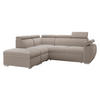 ECKSOFA Boston 2RR1P, Seite: Links PUFAP+R+1P(65)+2R - Silberfarben/Naturfarben, Holz/Textil (260/230cm) - MIRJAN24