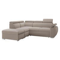 ECKSOFA Boston 2RR1P, Seite: Links PUFAP+R+1P(65)+2R - Silberfarben/Naturfarben, Holz/Textil (260/230cm) - MIRJAN24