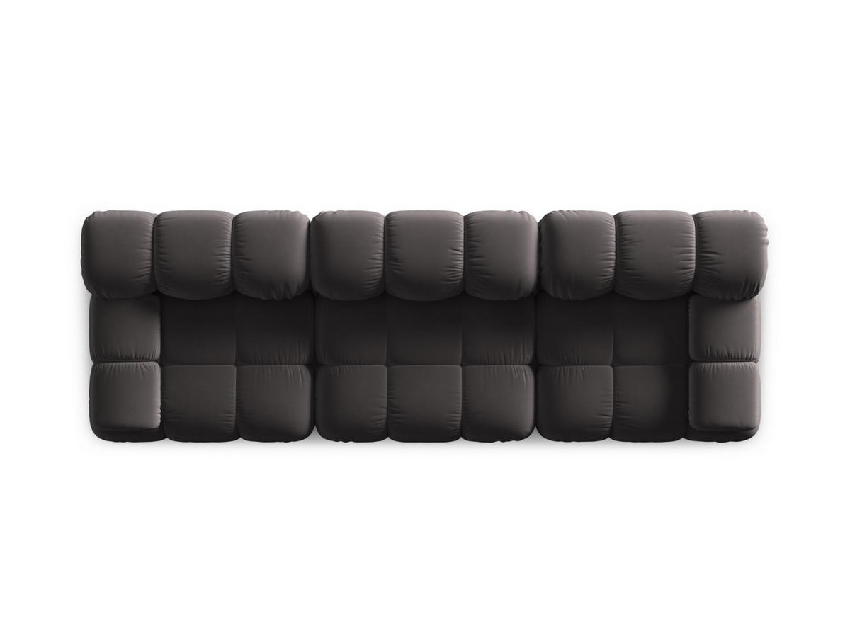 MODULARES-SOFA Bellis aus Samt dunkelgrau 3 Sitzplätze - Dunkelgrau, Textil (94/63/282cm) - Micadoni