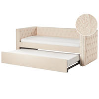 TAGESBETT Beige 90-200 cm Gassin - Beige, Holz/Textil (90/200cm) - Beliani