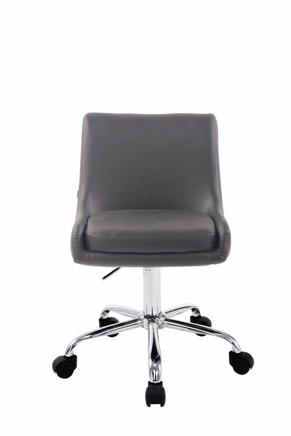 HOCKER Lederlook grau - Chromfarben/Grau, Textil/Metall (43/76/50cm) - CLP