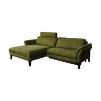 ECKSOFA MALTA Grün Webstoff - Schwarz/Grün, Buchenholz/Textil (302/175cm) - KAWOLA