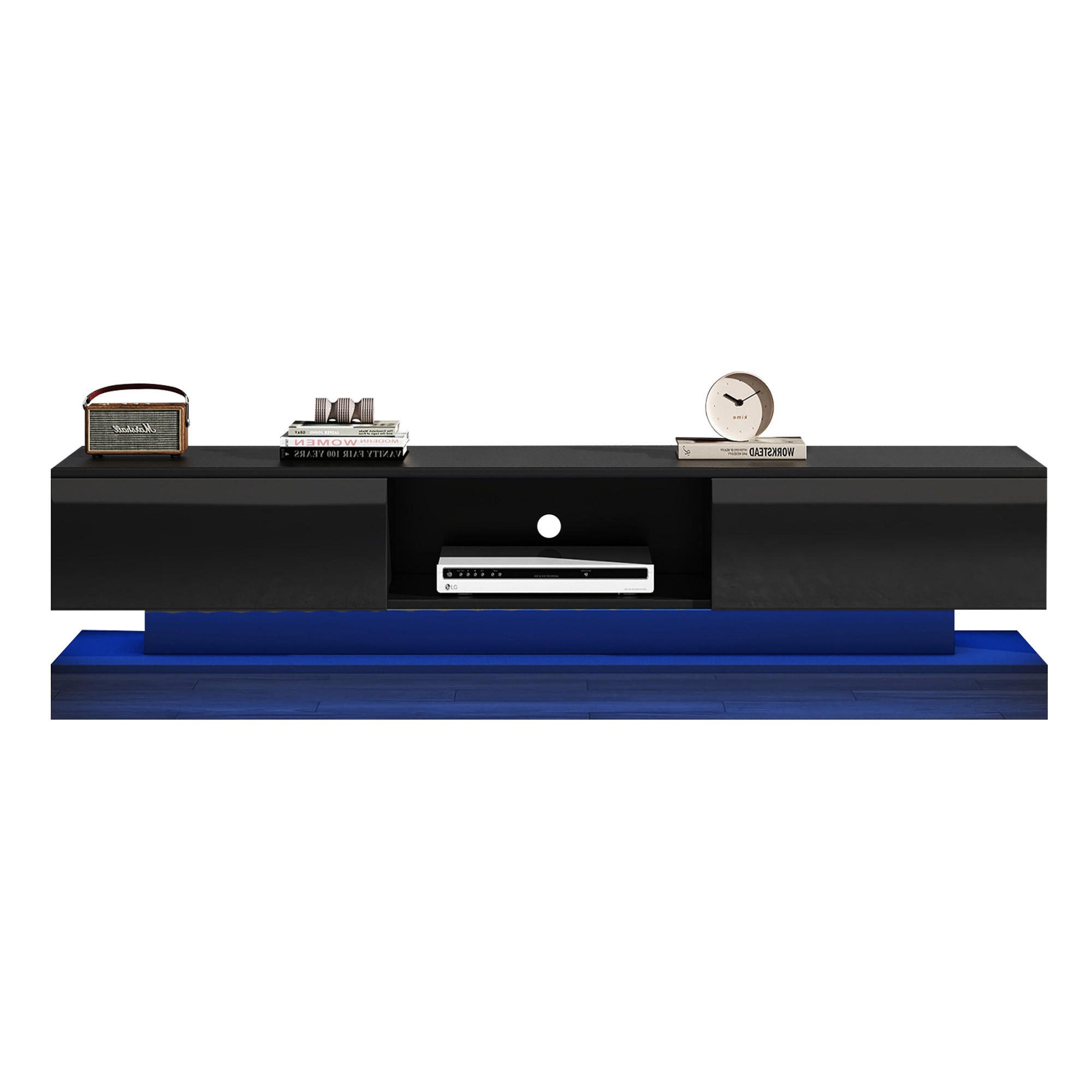 ComfortXL Lowboard Schwarz 160x40x35 cm