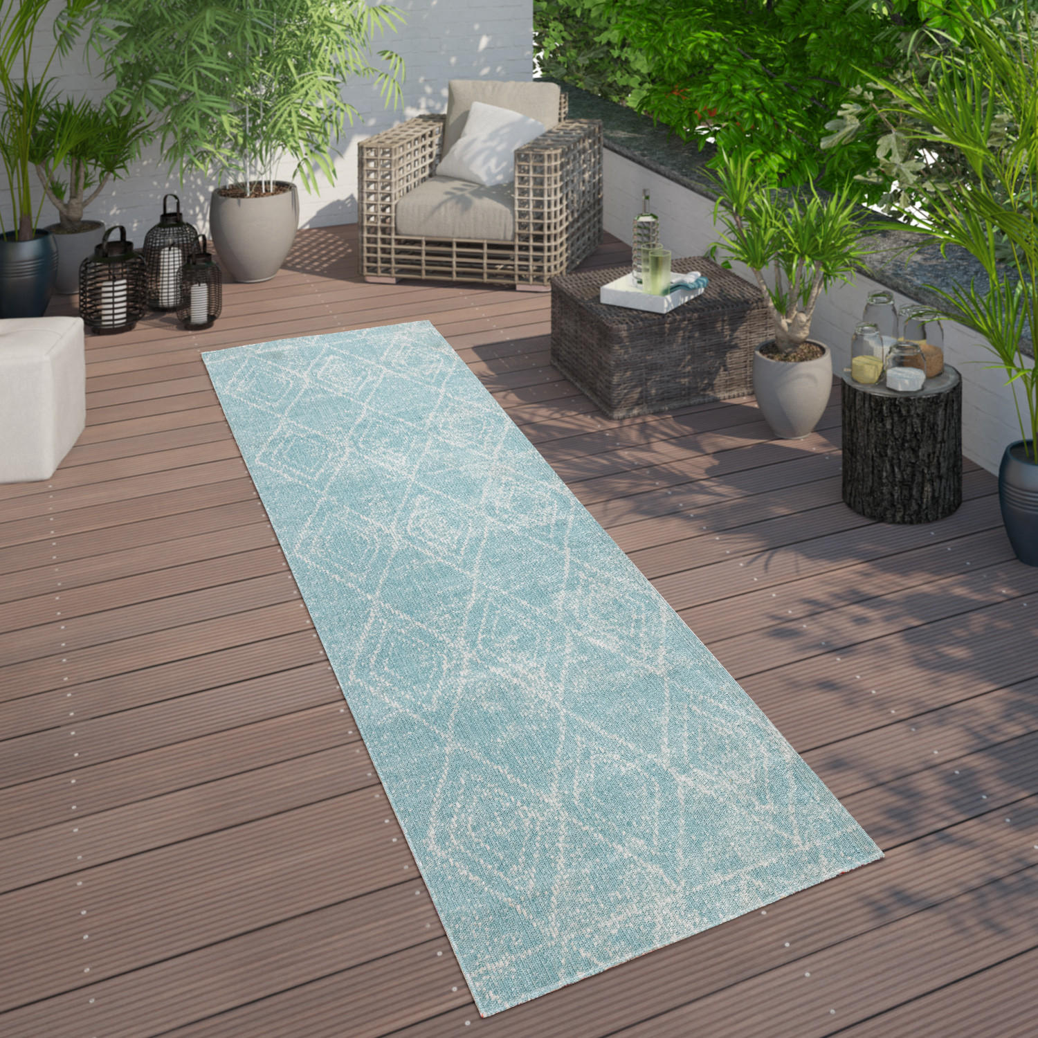 OUTDOORTEPPICH 80/150 cm Artigo 427 - Türkis, Textil (80/150cm) - Paco Home