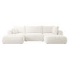 WOHNLANDSCHAFT Ovo Creme Boucle - Creme/Schwarz, Textil (375/95/185cm) - Selsey