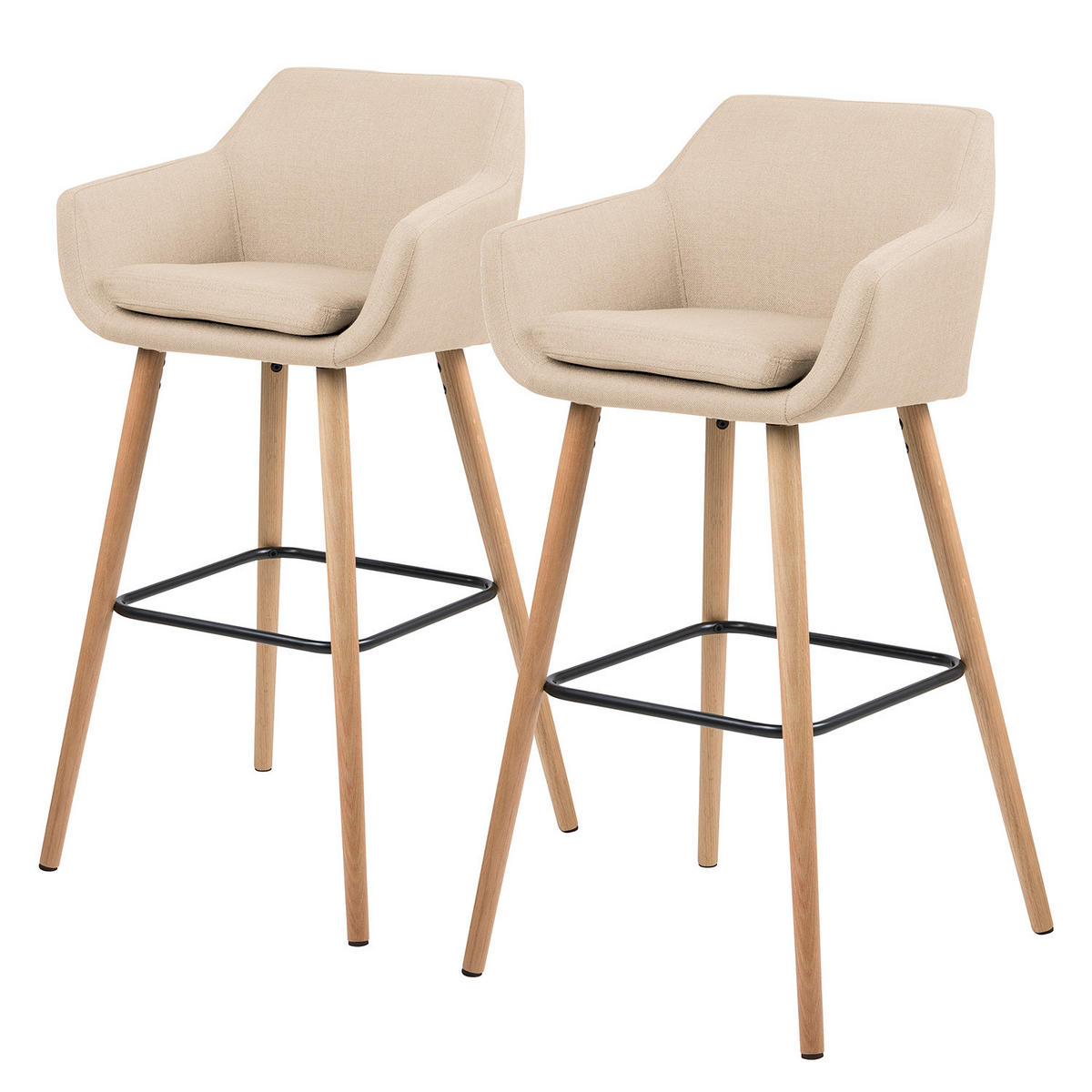 BARSTUHL - Eichefarben/Beige, Textil (55/101/54cm) - home24