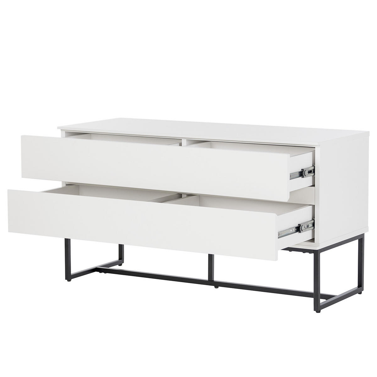 GARDEROBENBANK - Schwarz/Weiß, Holzwerkstoff/Metall (90/48/35cm) - home24