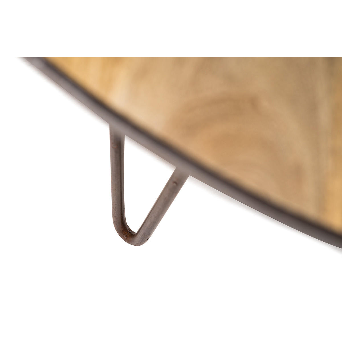 ESSTISCH Industriell Holz Metall D125 ATELIER - Dunkelbraun, Holz (125/125/75cm) - Miliboo