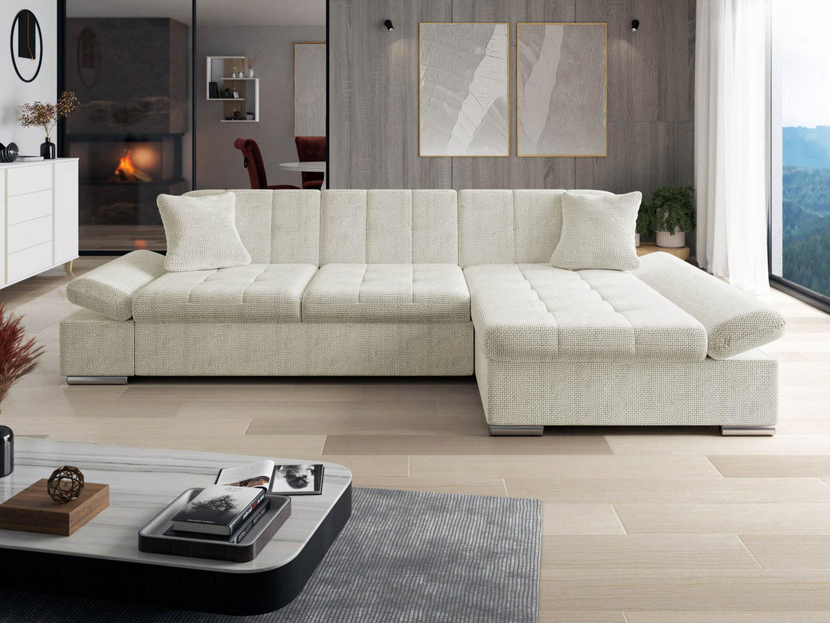 ECKSOFA Malwi, Seite: Rechts - Naturfarben, Holz/Textil (278/161cm) - MIRJAN24