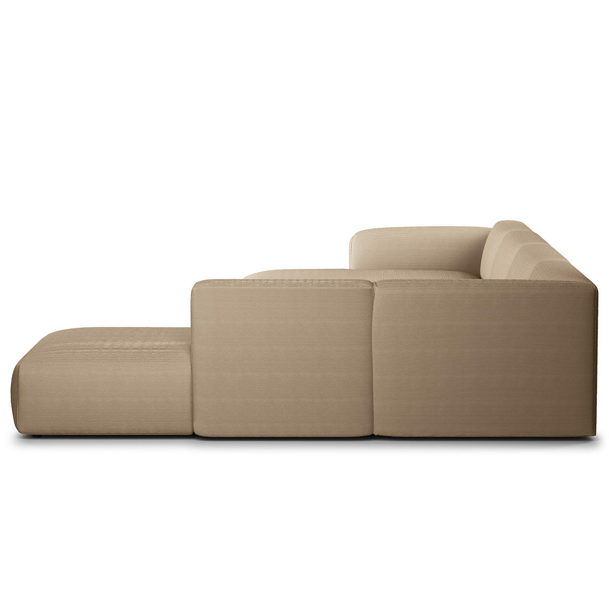 WOHNLANDSCHAFT mit Longchair - Taupe/Schwarz, Kunststoff/Textil (325/71/235cm) - home24