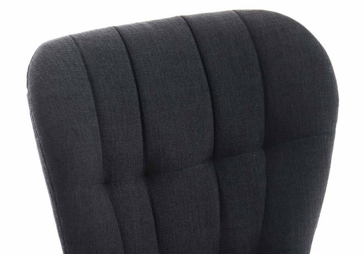 STUHL 4er Set Stoff schwarz - Eukalyptusholzfarben/Schwarz, Holz/Textil (50/88/63cm) - CLP