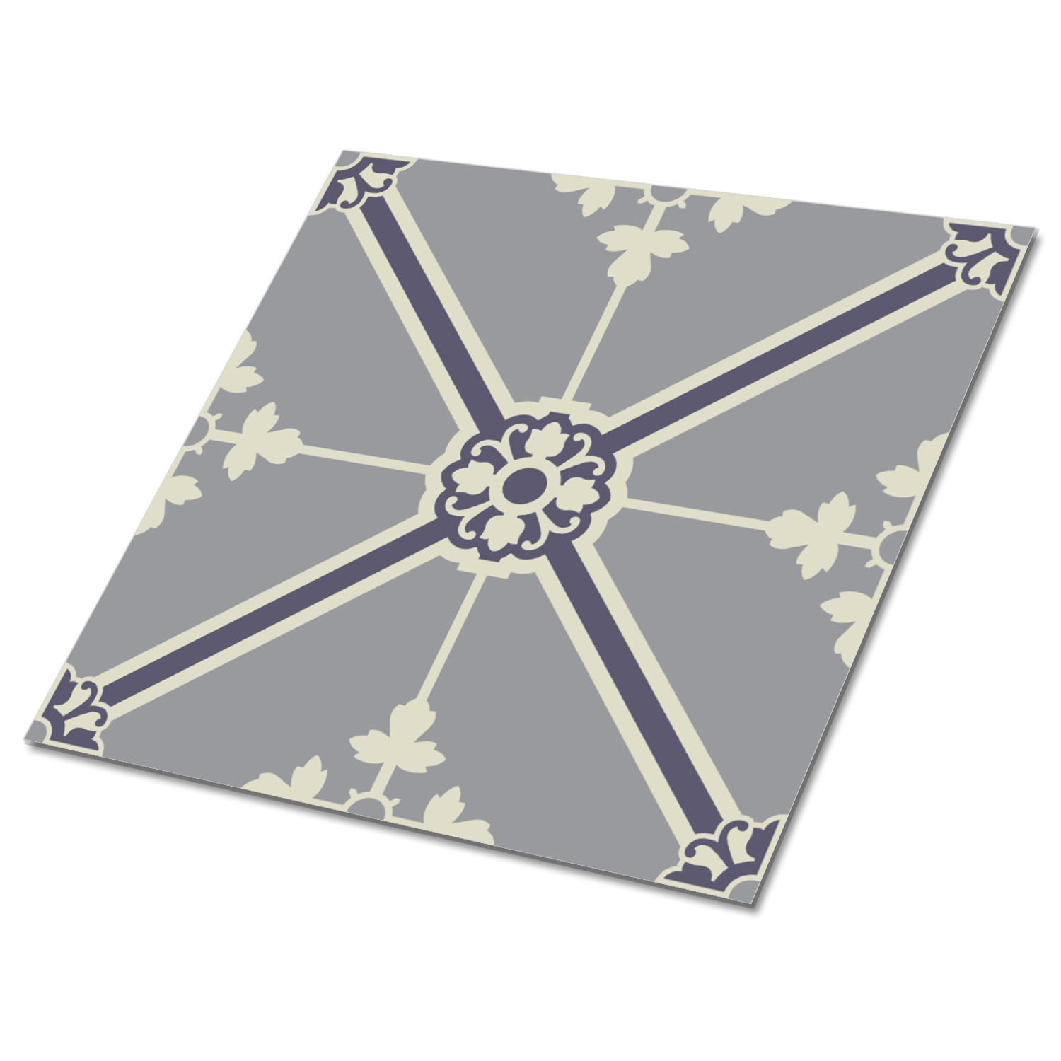 FLIESENAUFKLEBER 9 Stück 30x30 cm selbstklebend Gerichtsmuster - Grau, Textil (30/1.6/30cm) - TULUP