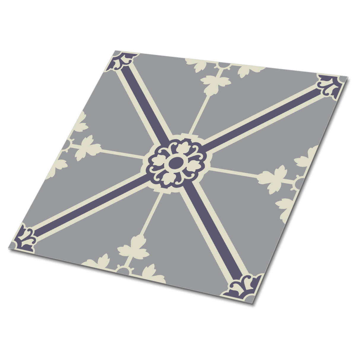 FLIESENAUFKLEBER 9 Stück 30x30 cm selbstklebend Gerichtsmuster - Grau, Textil (30/1.6/30cm) - TULUP